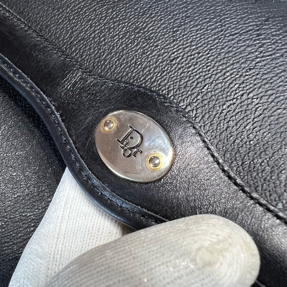 Vintage Christian Dior Logo Honeycomb Pattern Drawstring Chain Shoulder Bag - Picture 10 of 13